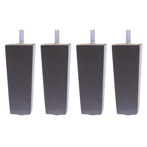 Kit 04 Pés Chanfrado Tabaco 10cm com Rosca Metal para Móveis D10 - D’Rossi