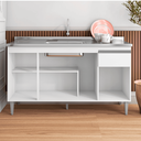 Ver imagem 3 de Balcão Gabinete de Pia para Cozinha sem Tampo 150cm Tatiane Branco- Mabe Magazine