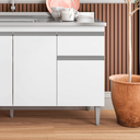 Ver imagem 2 de Balcão Gabinete de Pia para Cozinha sem Tampo 150cm Tatiane Branco- Mabe Magazine