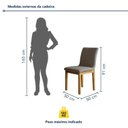 Ver imagem 4 de Conjunto Sala de Jantar 6 Lugares Retangular Tampo Vidro Base Madeira Maciça Mesa e Cadeiras Bella Marrom Cinamomo/Off White/Prata Linho