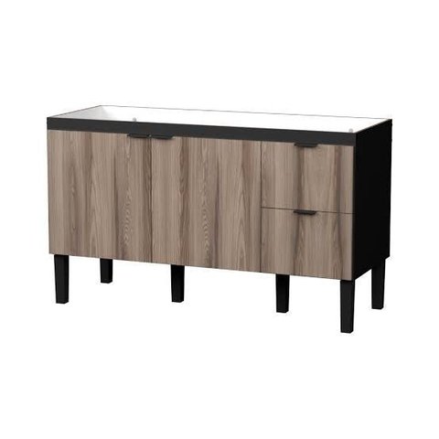 Gabinete Cozinha 1,44m Mdp Elegance com 6 Pés Sofisticado Preto/tamarindo