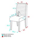 Ver imagem 3 de Conjunto com 2 Cadeiras de Jantar Multimóveis Cr50041 Mascavo Mascavo