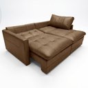 Ver imagem 6 de Sofá Cama Retrátil 220cm Kenai 2 Almofadas Couro Café G34 - Gran Belo