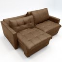 Ver imagem 2 de Sofá Cama Retrátil 220cm Kenai 2 Almofadas Couro Café G34 - Gran Belo