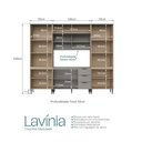 Ver imagem 7 de Cozinha Completa Lavinia 12 Portas 3 Gavetas MDP Bege Imperial Fume J Carvalho Móveis