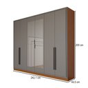 Ver imagem 2 de Guarda-Roupa Lorient 6 Portas 4 Gavetas com Espelho Freijó/Cinza - Panorama Móveis