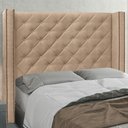 Ver imagem 5 de Cabeceira Decorativa Queen Size 1,84M Loewe Suede Bege - Gran Belo