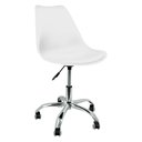 Ver imagem 2 de Kit 5 Cadeiras Leda Office Luisa Saarinen Estofada Base Giratória Cromada - Branco