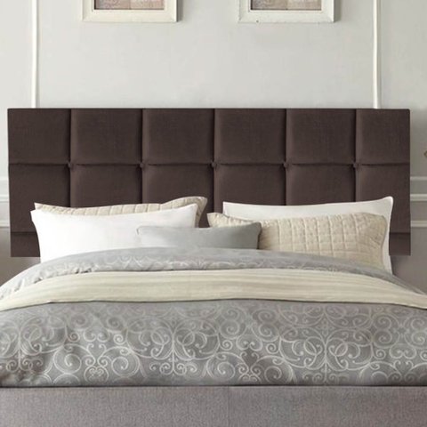 Painel Estofado Luxo Espanha 140cm Casal para Cama Box Suede Marrom - Gat Magazine