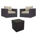Ver imagem 1 de Kit com 2 Poltronas de Alumínio e Fibra Sintética para Varanda + Mesa Lateral