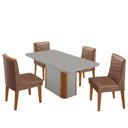 Ver imagem 2 de Mesa de Jantar Isadora 120cm Tampo Mdf Vidro com 4 Cadeiras Tork Naturale Serigrafia Off White