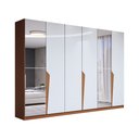 Ver imagem 3 de Guarda-roupa Casal Luxe 2,42 Metros 6 Portas 4 Gavetas com Espelho Freijó/branco - Panorama Móveis