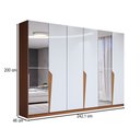 Ver imagem 4 de Guarda-roupa Casal Luxe 2,42 Metros 6 Portas 4 Gavetas com Espelho Freijó/branco - Panorama Móveis