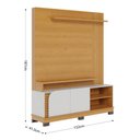Ver imagem 4 de Rack com Painel para TV até 65 Polegadas com 2 Portas e Prateleiras Multimóveis Crcol-RCP022