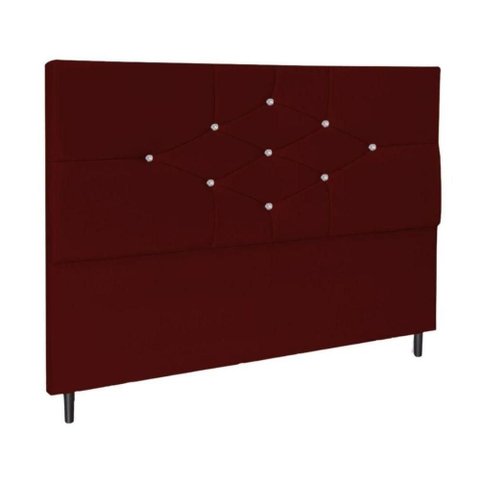 Cabeceira Cama Box Casal 90 Cm Virgínia Suede Marsala