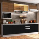 Ver imagem 1 de Armário de Cozinha Completa 280cm Branco/Preto/Rustic Genova Madesa 04