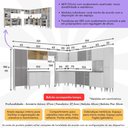 Ver imagem 3 de Armário de Cozinha Modulada 12 Pçs com Balcão de Pia Siena Multimóveis Mp2240 Branco/lacca Fumê