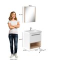 Ver imagem 2 de Gabinete para Banheiro com Cuba e Espelheira Gales 60cm Branco/faia Móveis Bosi