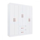 Ver imagem 2 de Guarda-roupa Solteiro Texas 6 Portas 2 Gavetas Branco - Doripel