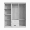 Ver imagem 3 de Guarda-roupa Solteiro Texas 6 Portas 2 Gavetas Branco - Doripel