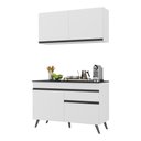 Ver imagem 1 de Armário de Cozinha Compacta 120cm Veneza Multimóveis V3687 Branco/Preto