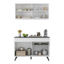 Ver imagem 6 de Armário de Cozinha Compacta 120cm Veneza Multimóveis V3687 Branco/Preto