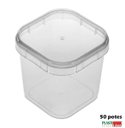 Ver imagem 1 de Potes Quadrados Bolo No Pote Plástico 220ml Lacre - 50 Potinhos Plast