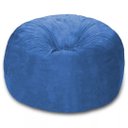 Ver imagem 1 de Puff Redondo 80x20 em Suede Azul Royal com Enchimento
