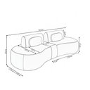 Ver imagem 4 de Sofá Sala de Estar Modulado França 302cm com Encosto Articulável Mesa Central e Almofadas Veludo Pre
