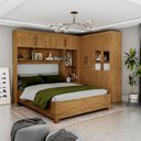 Ver imagem 1 de Guarda-roupa Casal Modulado 4 Portas com Cama Hercules 4 Portas 4 Gavetas com Espelho