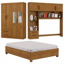 Ver imagem 2 de Guarda-roupa Casal Modulado 4 Portas com Cama Hercules 4 Portas 4 Gavetas com Espelho