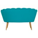 Ver imagem 3 de Namoradeira Poltrona Decorativa Pétala Pé Palito Suede Azul Turquesa - Fm