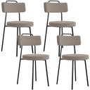 Ver imagem 1 de Kit 04 Cadeiras Decorativas Estofada Para Sala De Jantar Barcelona L02 Bouclê Bege - Lyam Decor