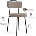 Ver imagem 4 de Kit 04 Cadeiras Decorativas Estofada Para Sala De Jantar Barcelona L02 Bouclê Bege - Lyam Decor