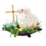 Arranjo De Páscoa Para Mesa Cristã Com Cordeiro 26x36x18cm - 1