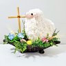 Arranjo De Páscoa Para Mesa Cristã Com Cordeiro 26x36x18cm - 2
