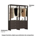 Ver imagem 2 de Estante Closet Yes com 6 Gavetas e 2 Cabideiros - Grafite