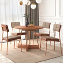 Ver imagem 1 de Sala de Jantar Carraro Mesa Átria Redonda 4 Cadeiras Neo