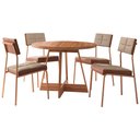 Ver imagem 2 de Sala de Jantar Carraro Mesa Átria Redonda 4 Cadeiras Neo