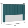 Kit Cabeceira Calçadeira Baú 90 cm Carla Suede Azul Turquesa - 4
