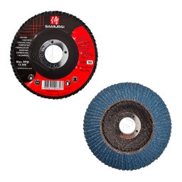 Kit 10 Discos de Lixa Flap de Fibra 115mm 4” Grão 50 - 3