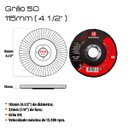 Ver imagem 2 de Kit 10 Discos de Lixa Flap de Fibra 115mm 4” Grão 50