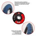 Ver imagem 4 de Kit 10 Discos de Lixa Flap de Fibra 115mm 4” Grão 50