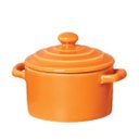 Ver imagem 1 de Mini Caçarola Cerâmica Laranja Esmaltada 250ml Moderna Panelinha para Festa Buffet Servir