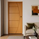 Ver imagem 2 de Porta Frisada Belíssima 2,10x0,72 Batente 14 C/ Fechadura Stam Dourada Lado Direito