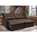 Ver imagem 1 de Sofá sem Caixa Retrátil 1,80m Softgel Celeste Velusoft Café Cama Inbox