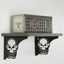 Ver imagem 2 de Mão Francesa Aço Preta 20cm Caveira Gamer Decorativa para Prateleira Zarg