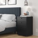 Ver imagem 2 de Gaveteiro Mesa de Cabeceira 4 Gavetas Pés Anti-umidade P/ Quarto Multiuso Escritório:preto