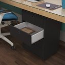 Ver imagem 5 de Gaveteiro Mesa de Cabeceira 4 Gavetas Pés Anti-umidade P/ Quarto Multiuso Escritório:preto