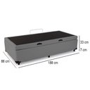 Ver imagem 5 de Cama Box Baú Solteiro Sintético Cinza Emth 88x188x40